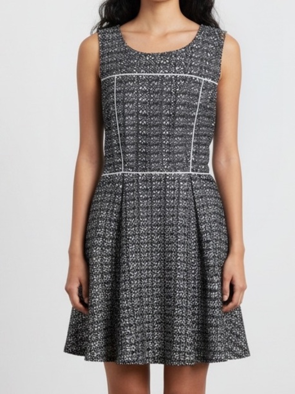 Karl Lagerfeld Black and White Patterned Mini Dress
